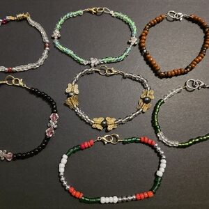 Elegant Glass Bead Bracelet Set Of 7, Size Medium